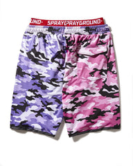 SPLIT CAMO CORTO SWIM TRUNKS