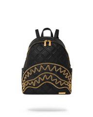 NOIR QUILT GOLD CHAIN SHARK SAVAGE BACKPACK