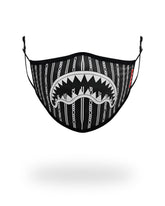 ADULT REVERSE SHARKS IN PARIS (BLACK) FORM FITTING FACE MASK